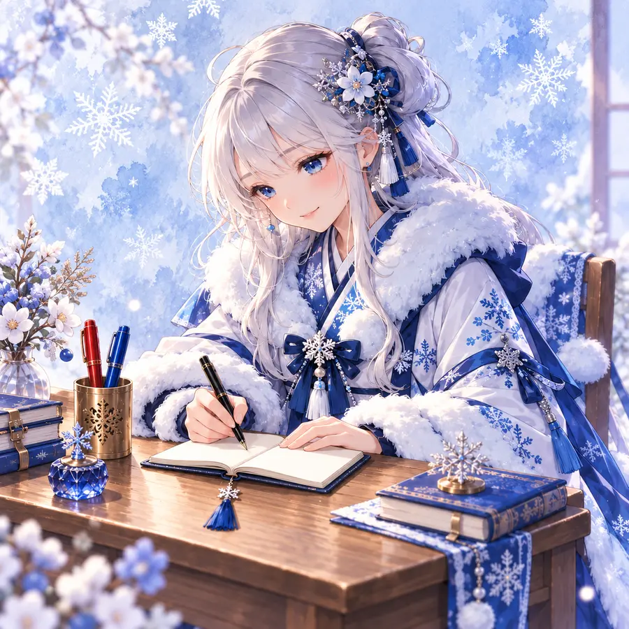 Yuki menulis kosakata dengan tiga warna pulpen